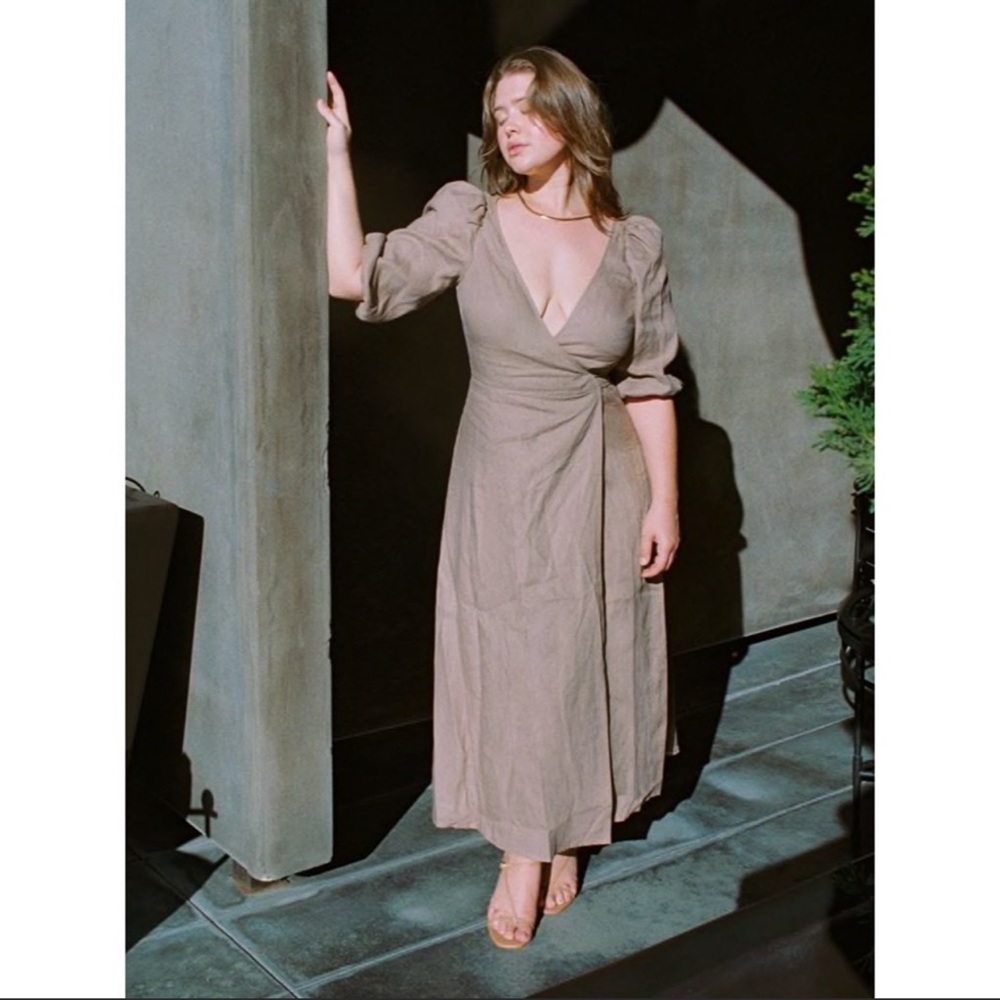 Reformation the Mint Wrap dress